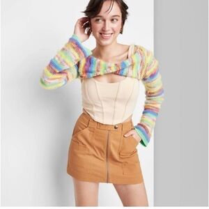 Women's Cargo Utility A-Line Mini Skirt - Wild Fable
Brown nwt